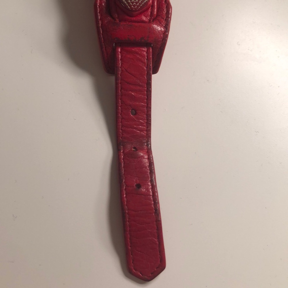 Authentic Balenciaga Red Arena Leather Bracelet - Picture 4 of 8
